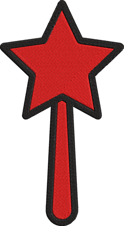Patriotic Star Wand Embroidery Design, American Star Wand Machine Embroidery