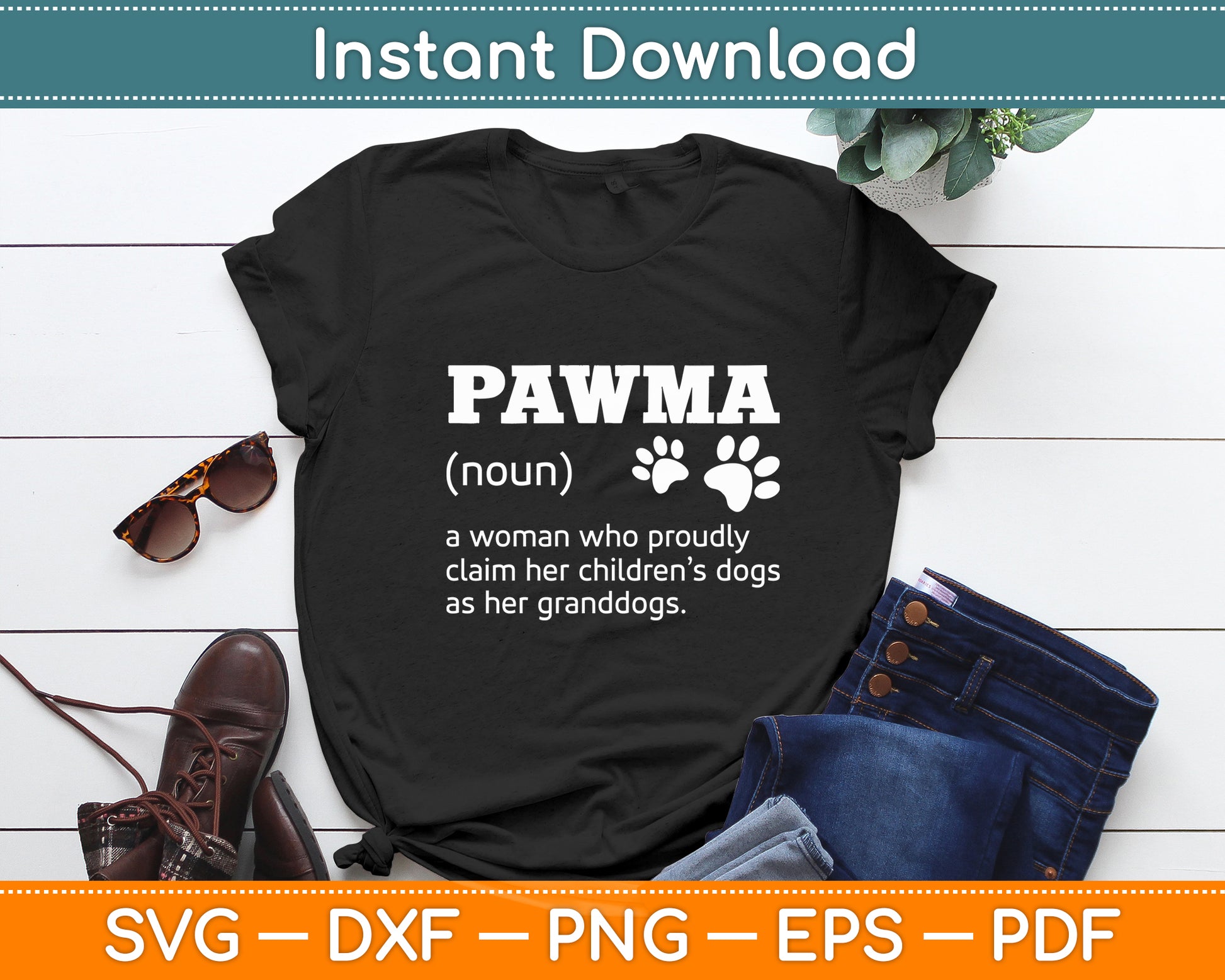 Pawma Grandogs Grandma Dog Mothers Day Svg Digital Cutting File