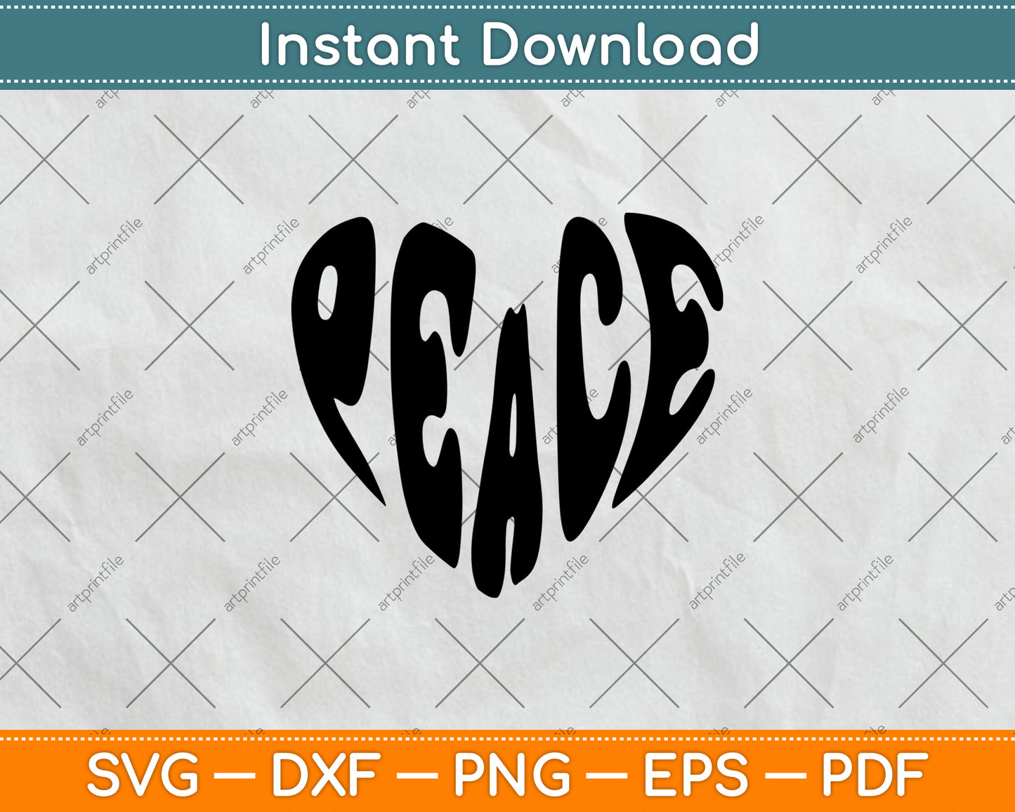Peace Heart Svg Png Dxf Digital Cutting File