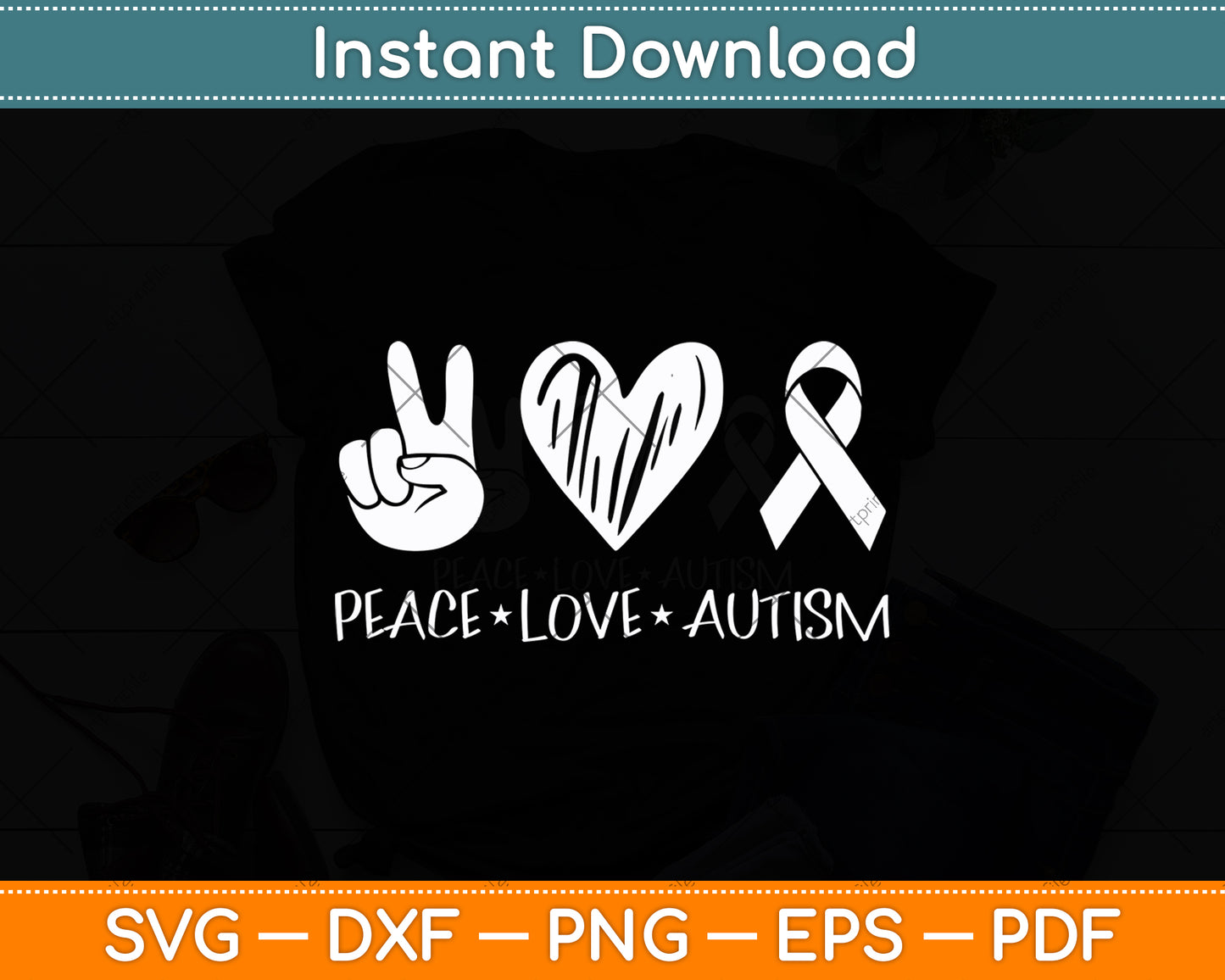 Peace Love Autism Svg Digital Cutting File