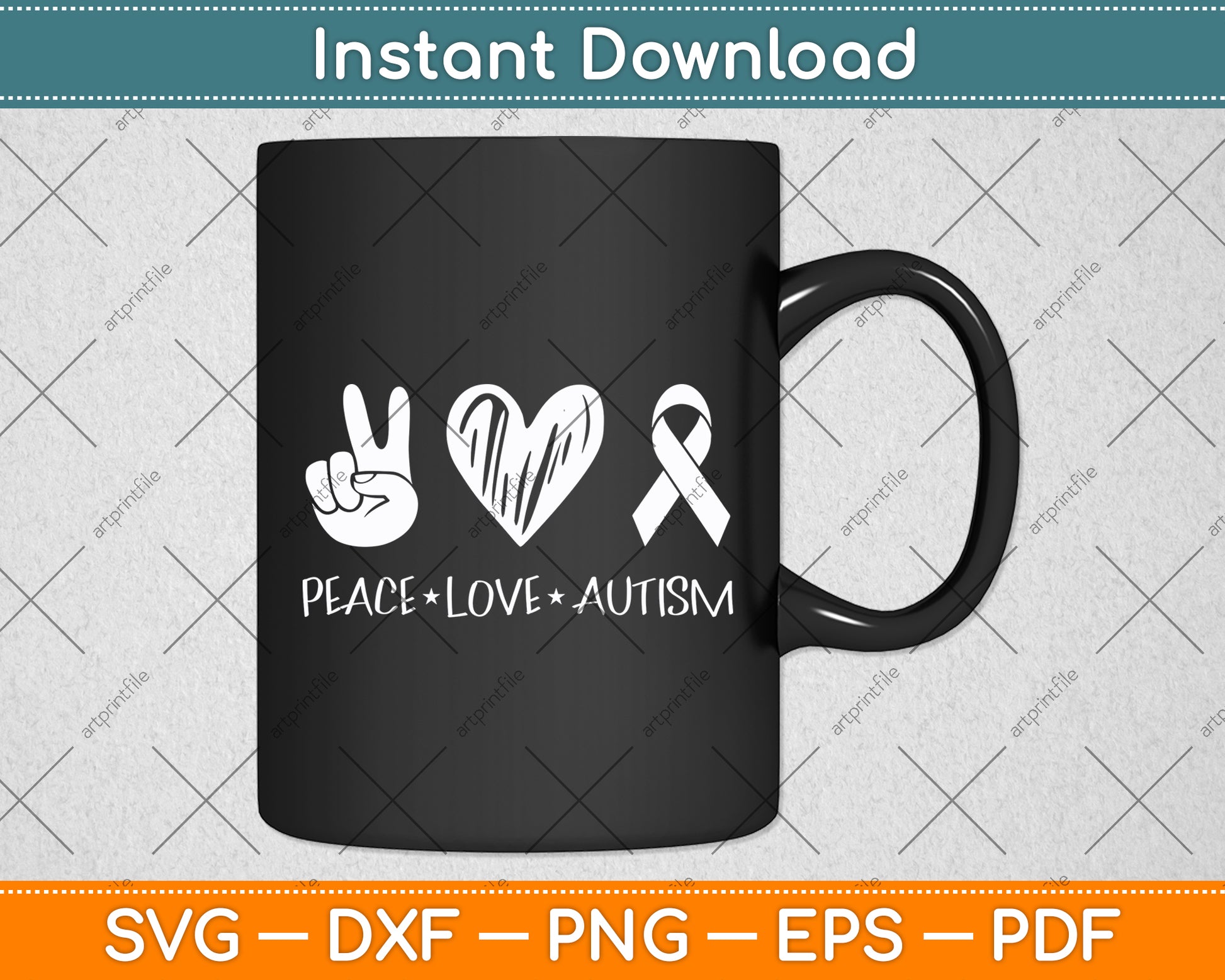 Peace Love Autism Svg Digital Cutting File