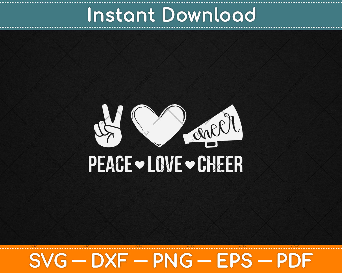 Peace Love Cheer Tie Dye Cheerleading Svg Digital Cutting File