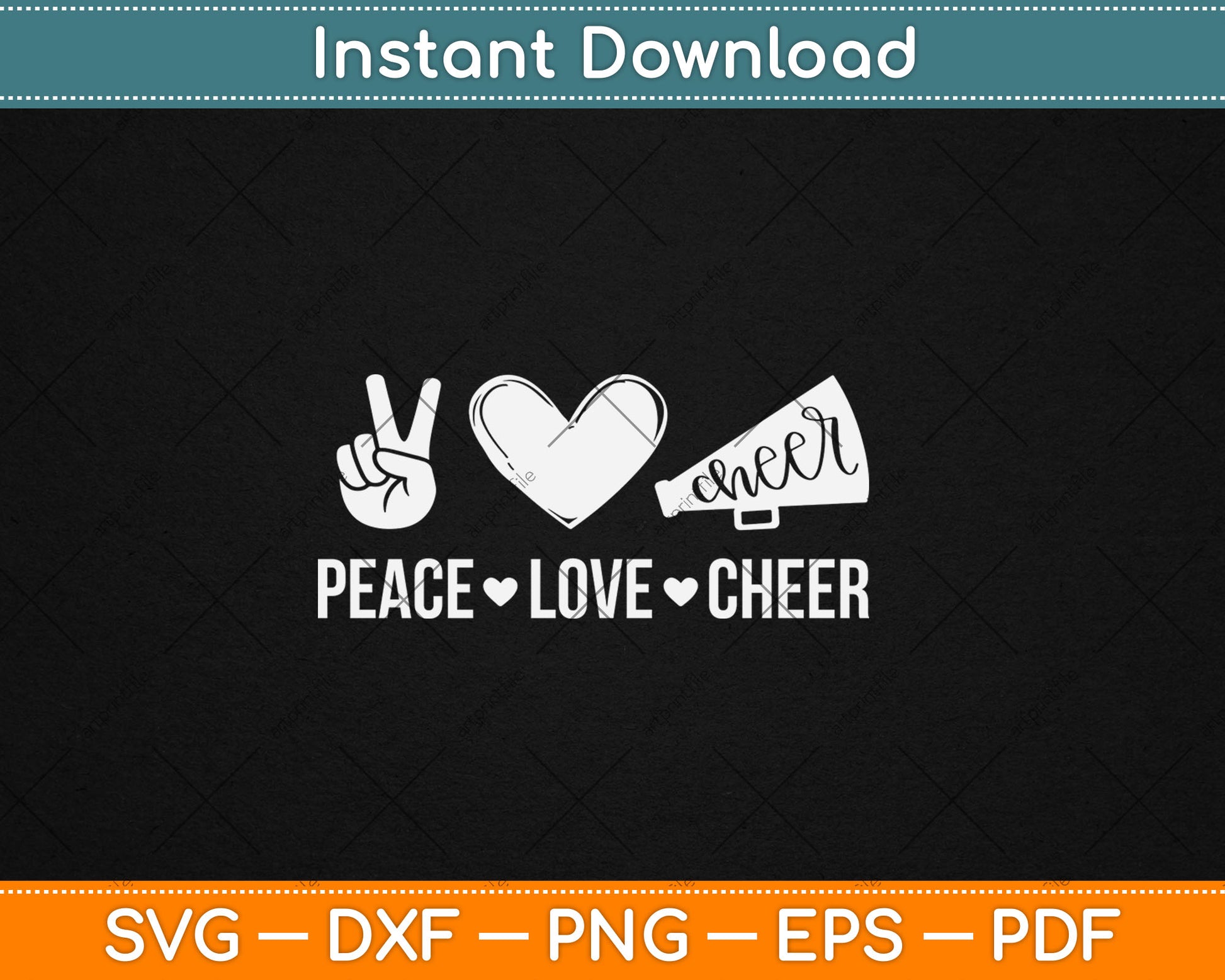 Peace Love Cheer Tie Dye Cheerleading Svg Digital Cutting File