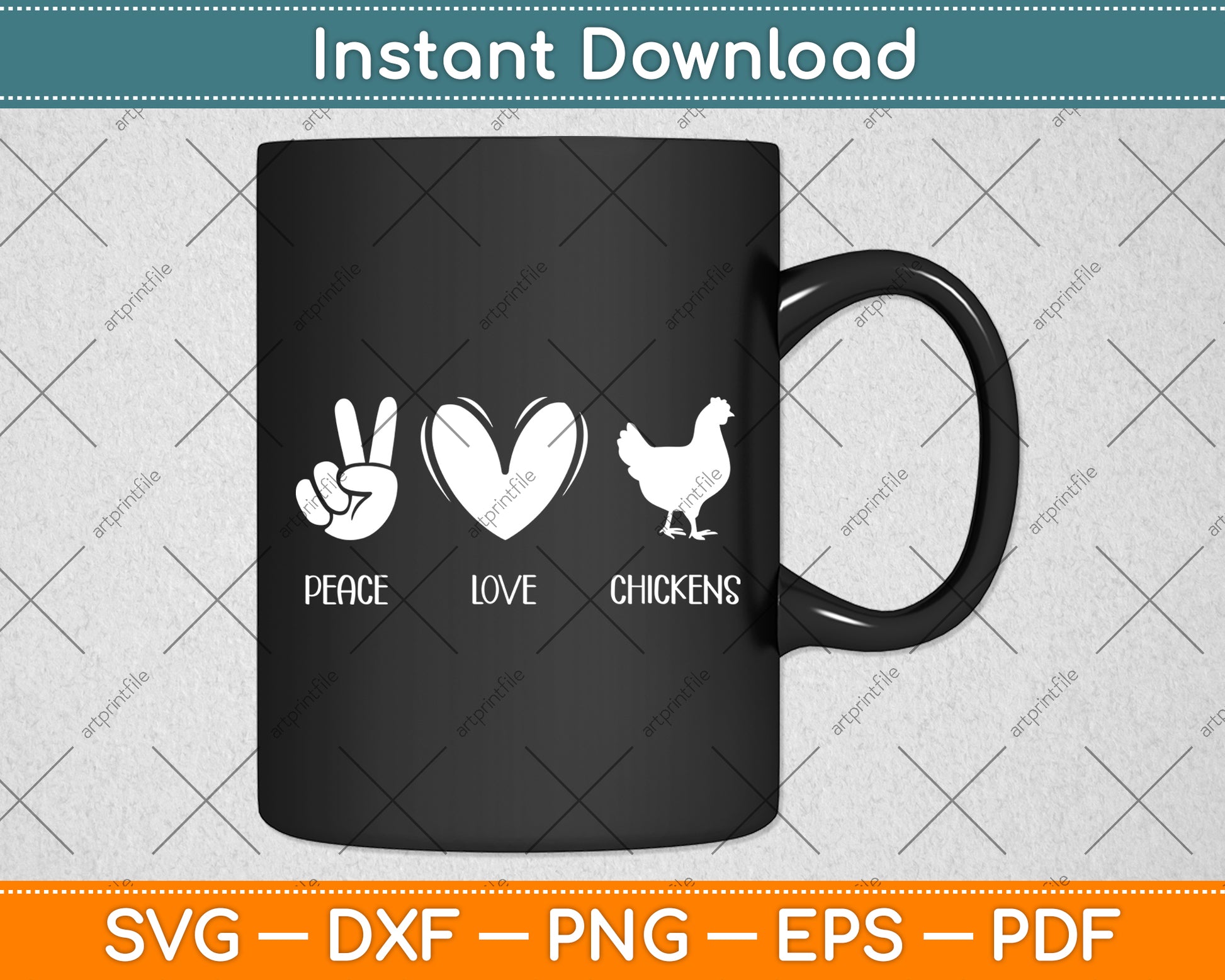 Peace Love Chickens Farmer Farm Svg Digital Cutting File