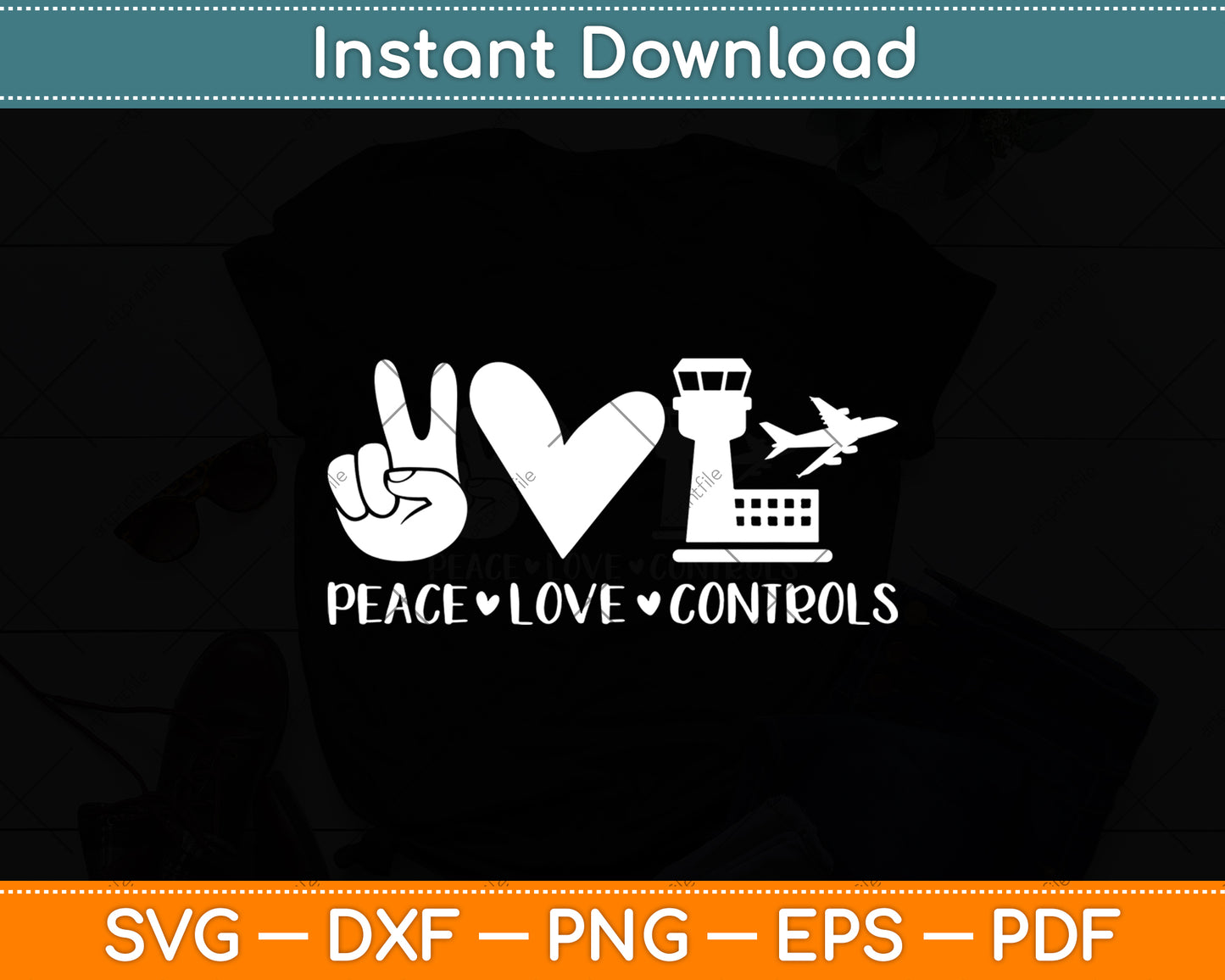 Peace Love Controls Air Traffic Controller Svg Digital Cutting File