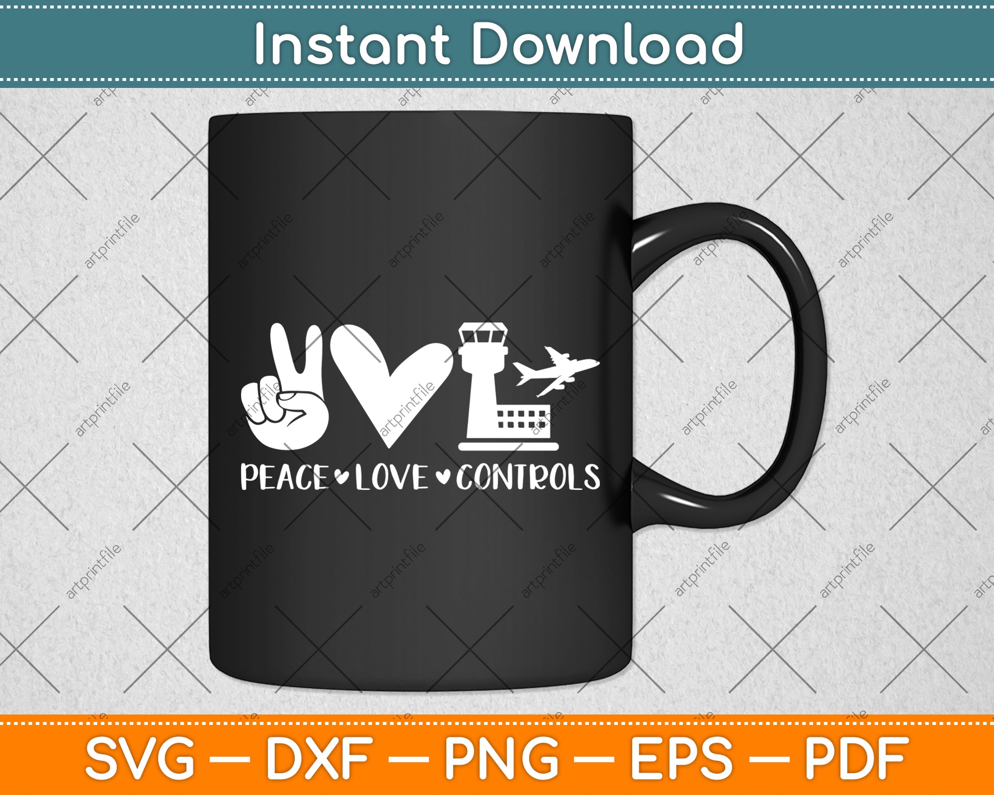 Peace Love Controls Air Traffic Controller Svg Digital Cutting File