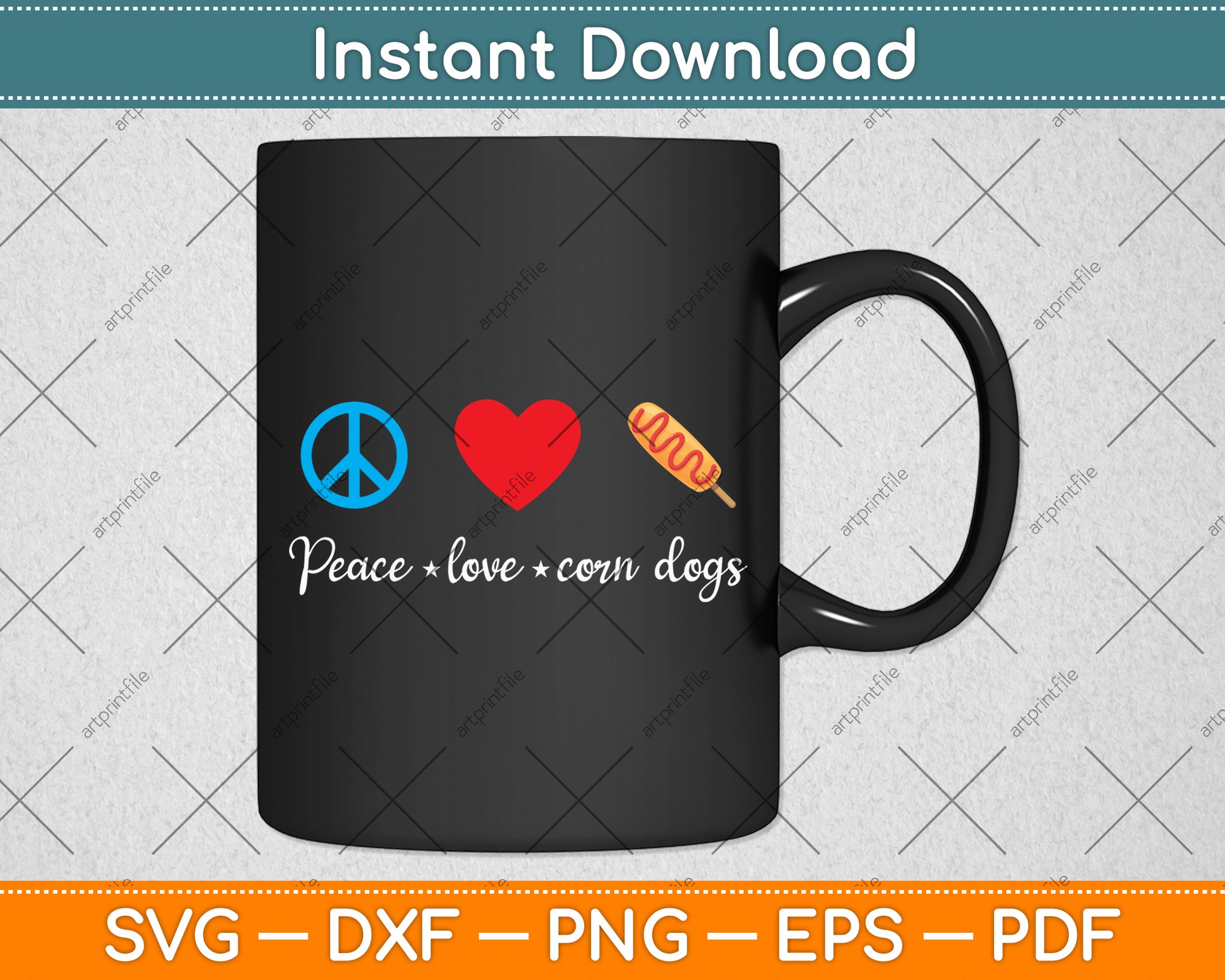 Peace Love Corn Dogs Svg Digital Cutting File