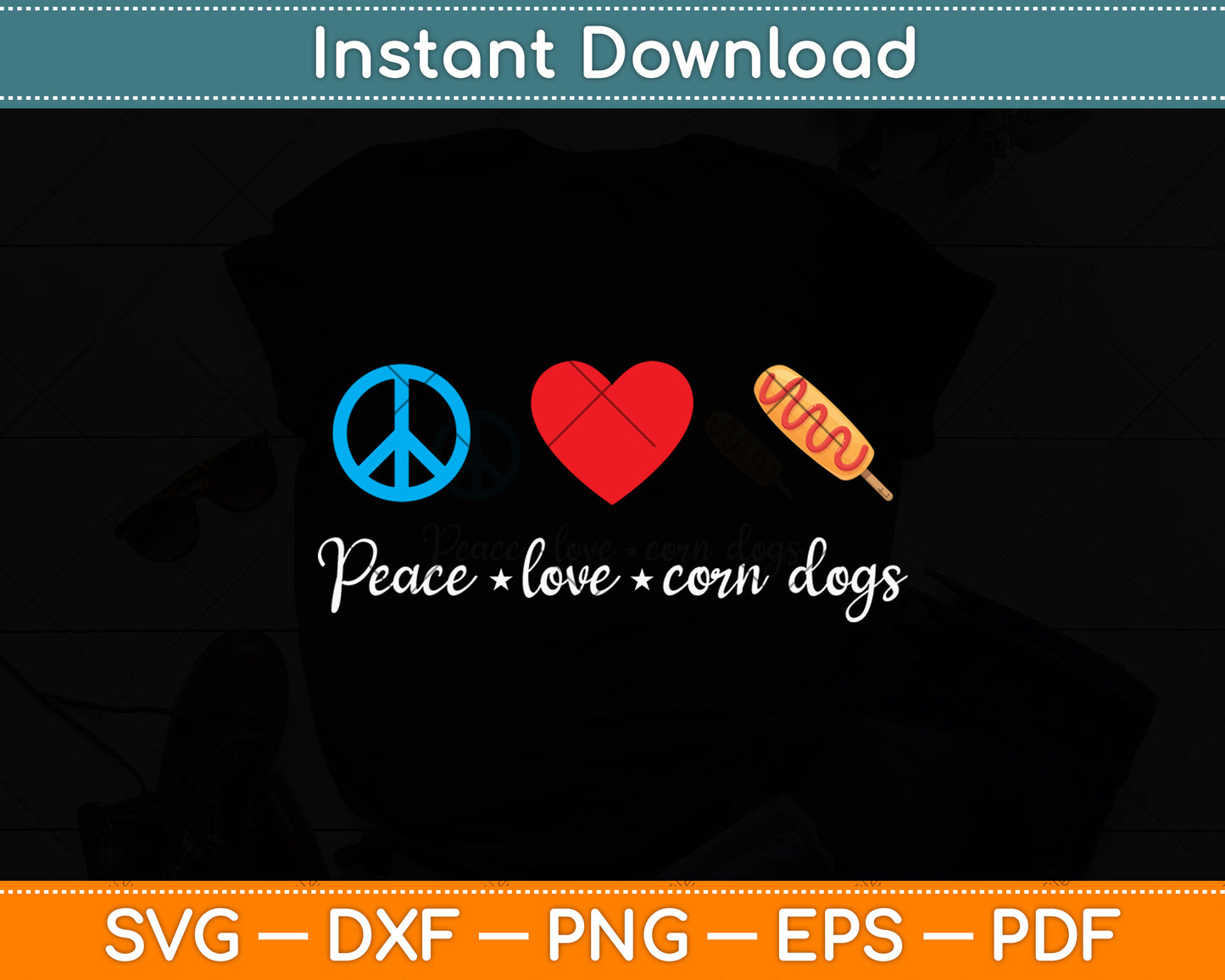 Peace Love Corn Dogs Svg Digital Cutting File