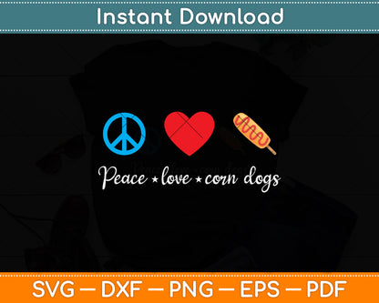 Peace Love Corn Dogs Svg Digital Cutting File