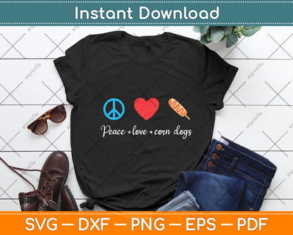 Peace Love Corn Dogs Svg Digital Cutting File