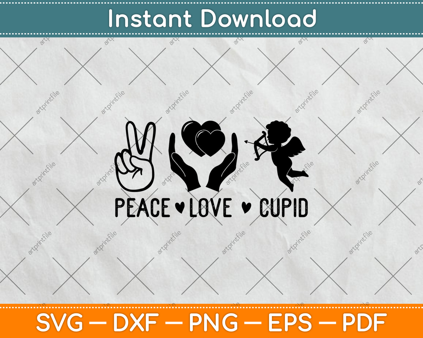 Peace Love Cupid Svg Png Dxf Digital Cutting File