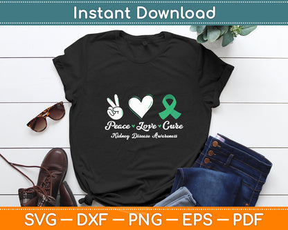 Peace Love Cure Kidney Disease Awareness Svg Digital Cutting File