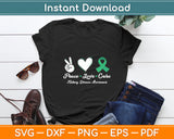 Peace Love Cure Kidney Disease Awareness Svg Digital Cutting File