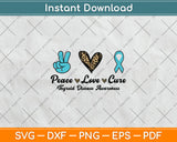 Peace Love Cure Thyroid Disease Awareness Survivor Leopard Svg Digital Cutting File