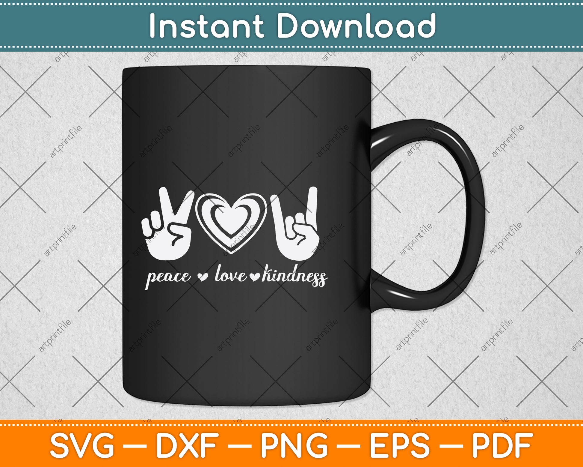 Peace Love Kindness Svg Png Dxf Digital Cutting File