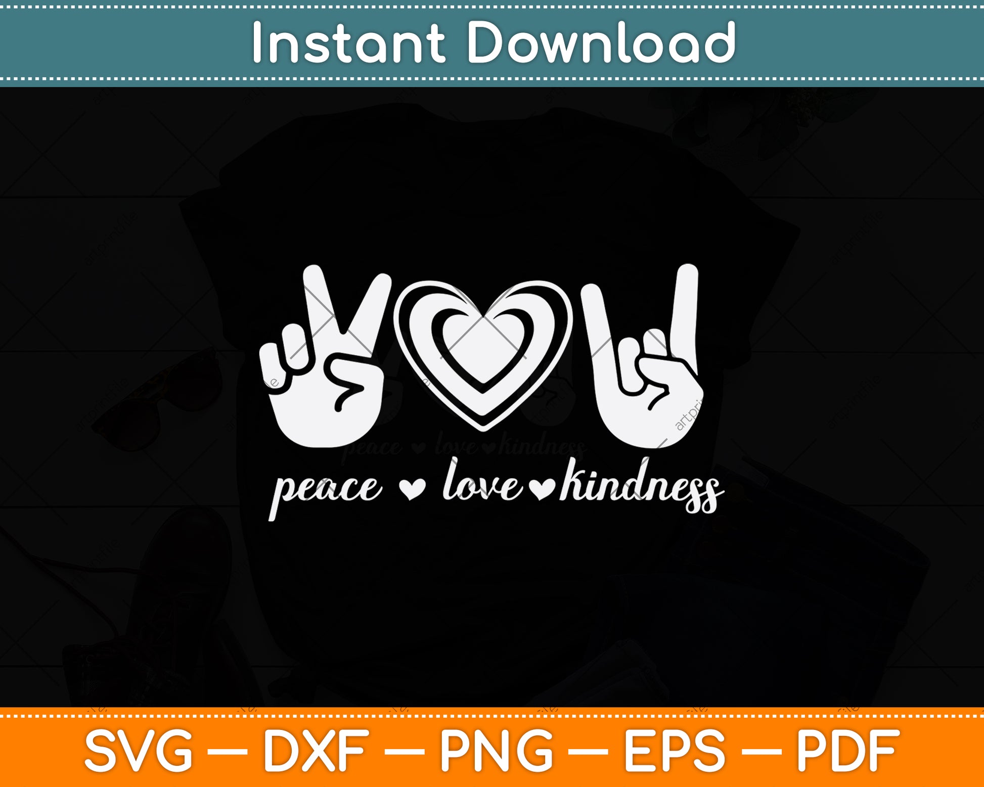Peace Love Kindness Svg Png Dxf Digital Cutting File
