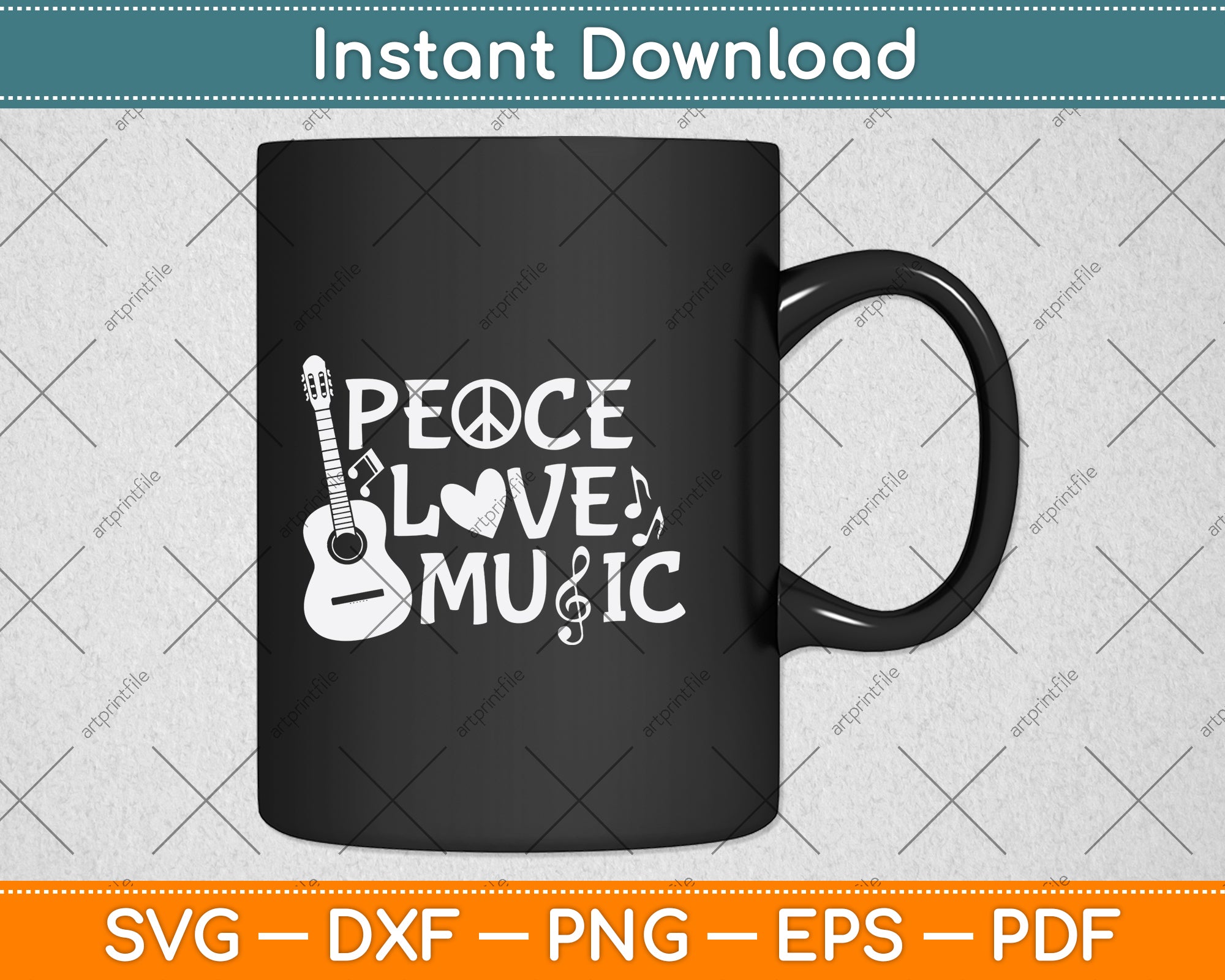 Peace Love Music. Svg Png Eps Dxf Cut Files. -  Canada