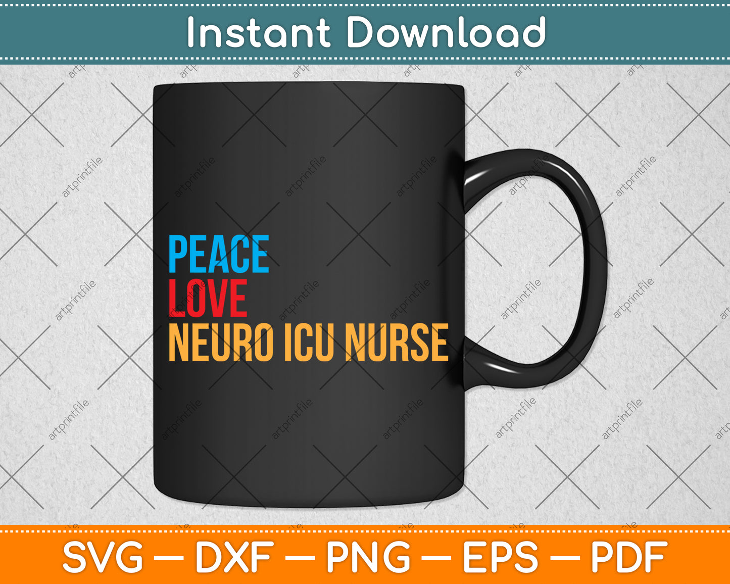 Peace Love Neuro Icu Nurse Svg Png Dxf Digital Cutting File