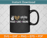 Peace Love Racing Race Flag Svg Digital Cutting File