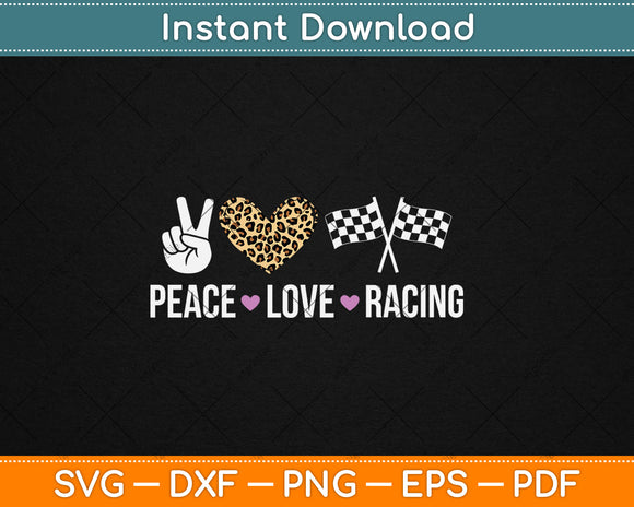 Peace Love Racing Race Flag Svg Digital Cutting File