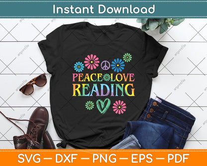 Peace Love Reading Svg Digital Cutting File