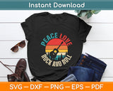 Peace Love Rock & Roll Guitar Player Guitarist Vintage Svg Digital Cutting File