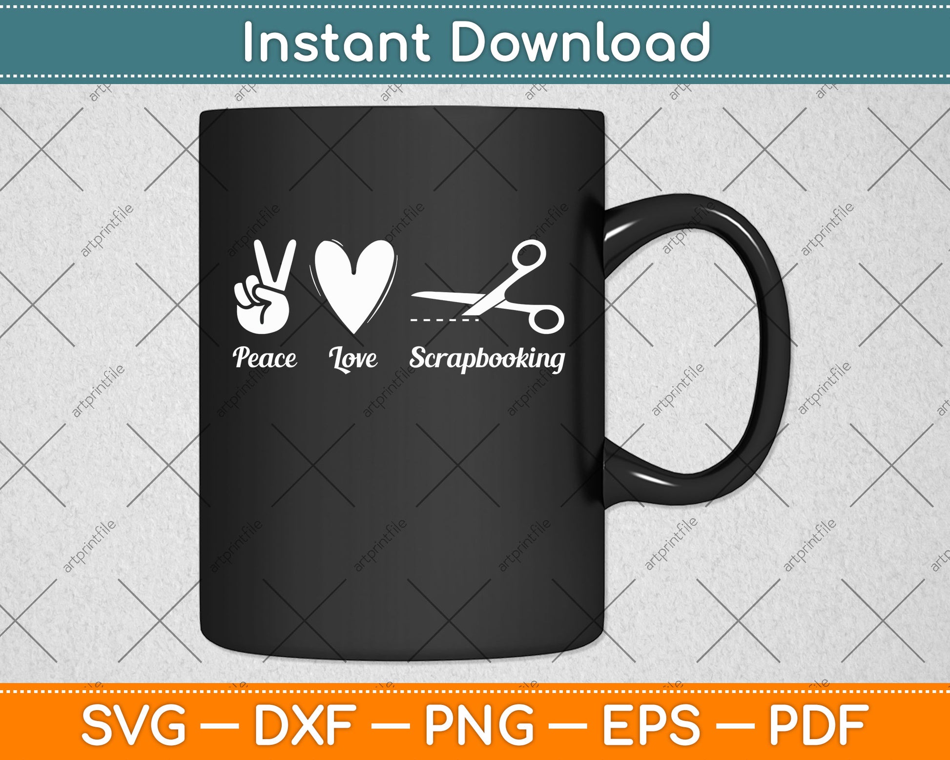 Peace Love Scrapbooking Scrapbook Funny Svg Png Dxf Digital Cutting File
