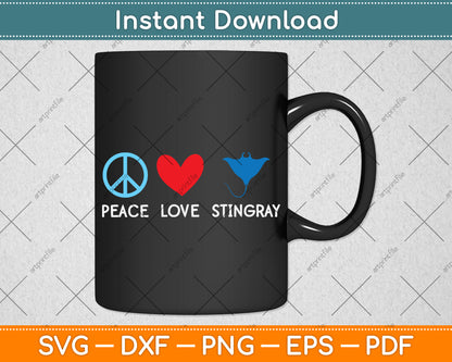 Peace Love Stingray Svg Png Dxf Digital Cutting File