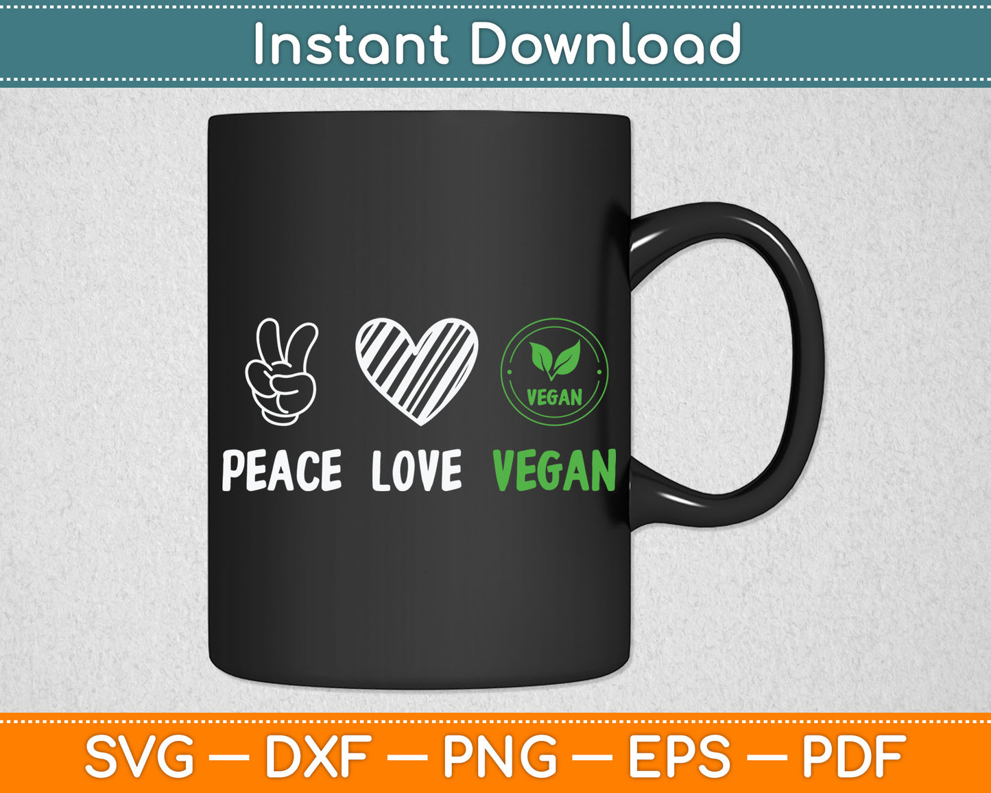 Peace Love Vegan Retro Vegan Lover Vegan Food Lover Svg Digital Cutting File