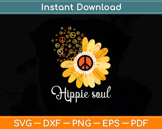Peace Sign Hippie Soul Svg Png Dxf Digital Cutting File