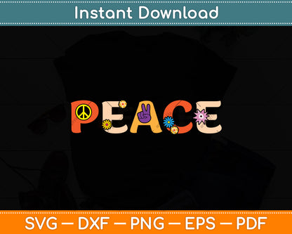Peace Sign Hippie Svg Png Dxf Digital Cutting File