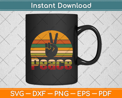Peace Vintage Retro Svg Png Dxf Digital Cutting File