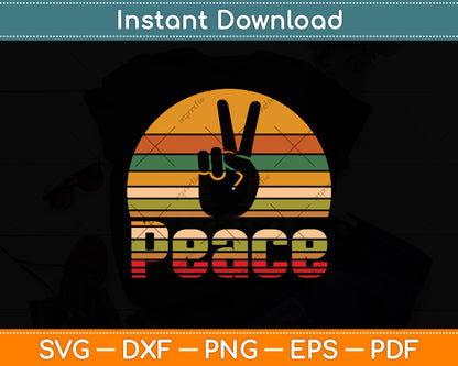 Peace Vintage Retro Svg Png Dxf Digital Cutting File
