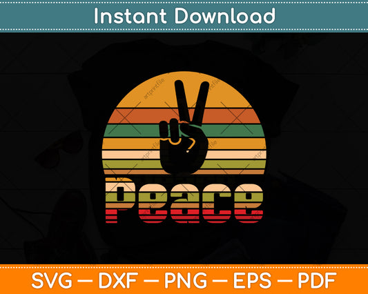 Peace Vintage Retro Svg Png Dxf Digital Cutting File
