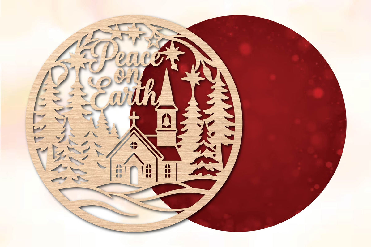 Peace on Earth Christmas Laser Cut SVG