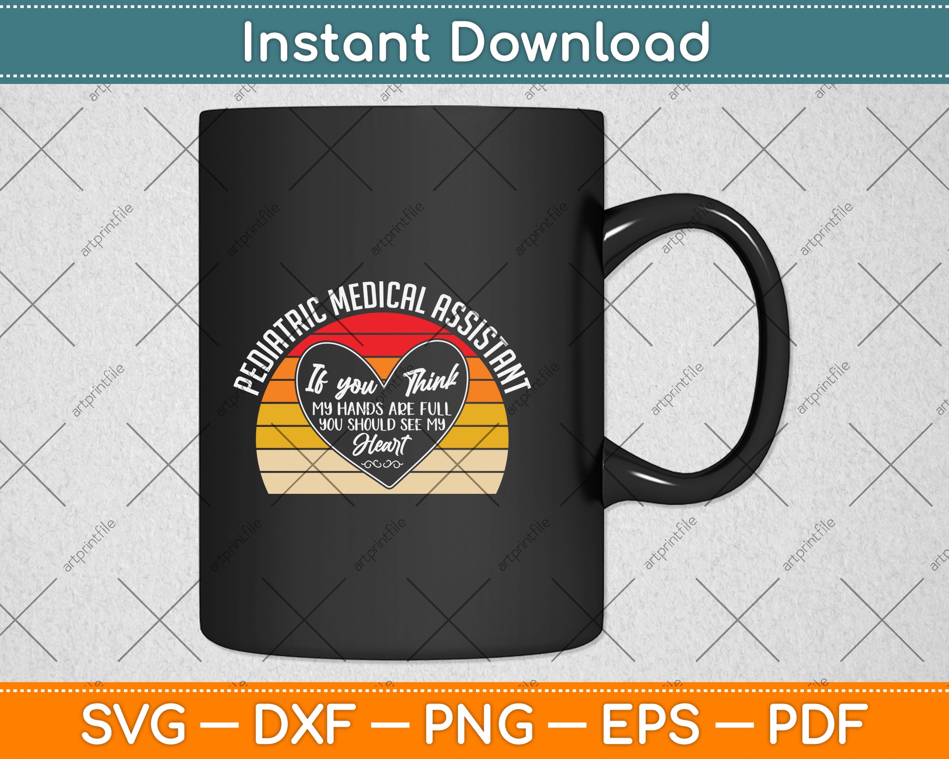 Pediatric Medical Assistant Vintage Retro Svg Png Dxf Digital Cutting File