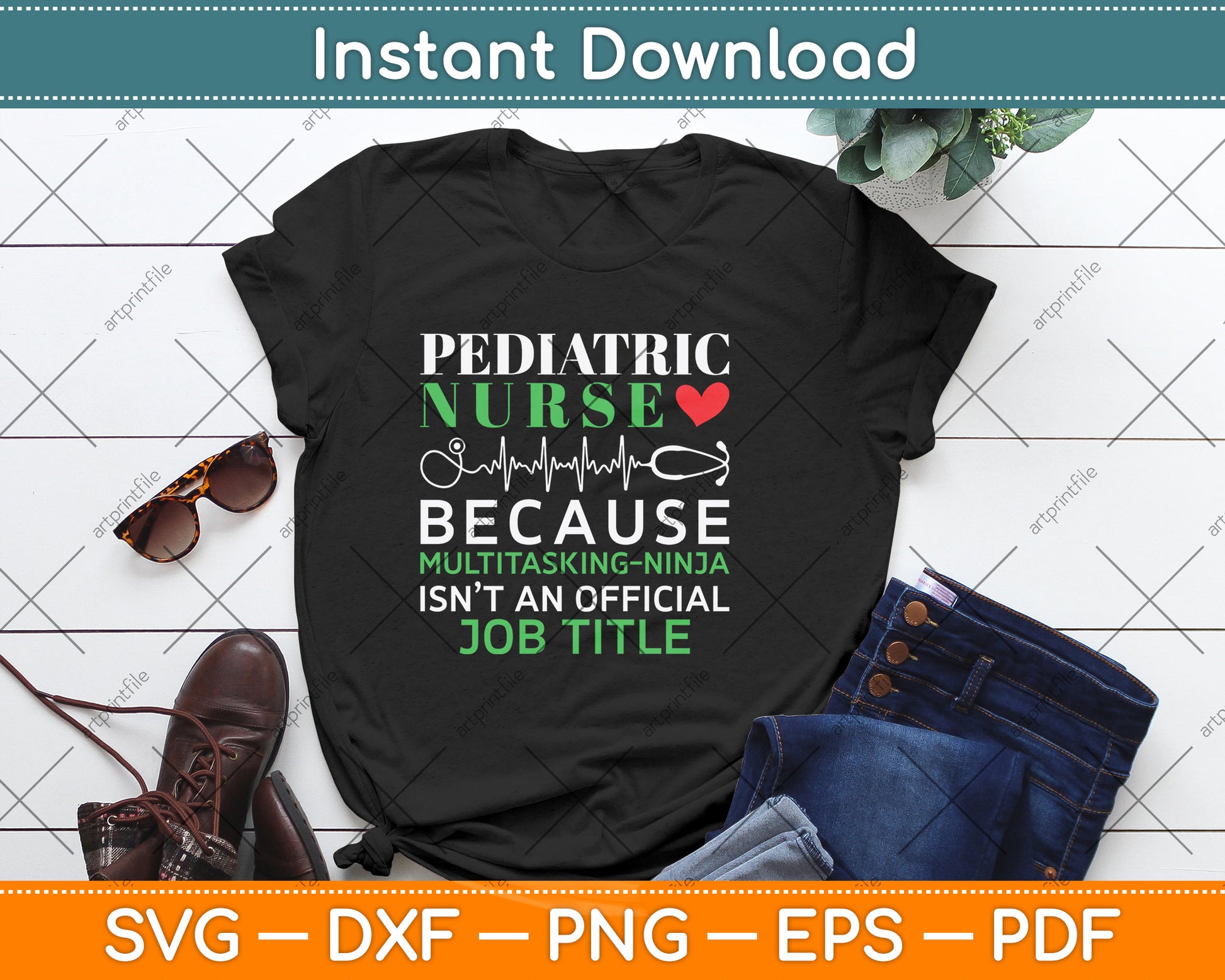 Pediatric Nurse Because Multitasking-Ninja Svg Png Dxf Digital Cutting File