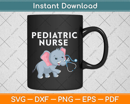 Pediatric Nurse RN Elephant Pediatrics Svg Png Dxf Digital Cutting File