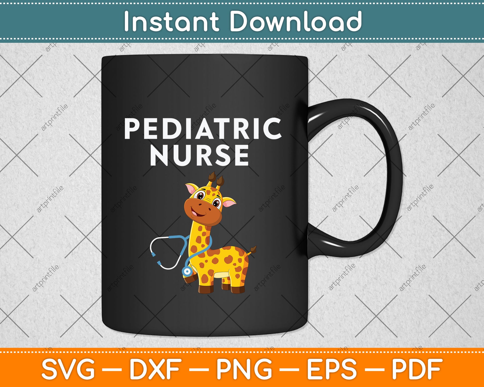 Pediatric Nurse RN Pediatrics Giraffe Svg Png Dxf Digital Cutting File