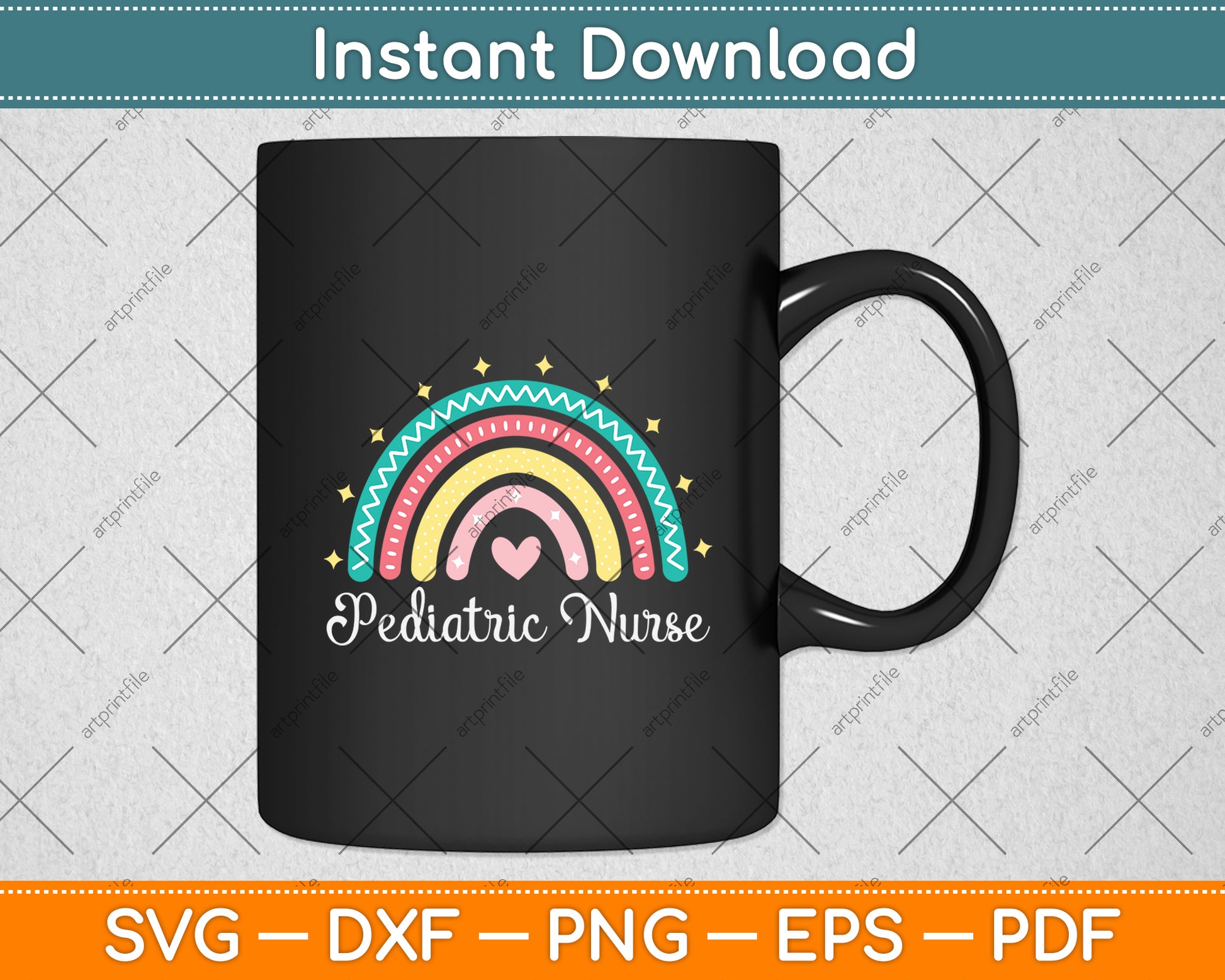 Pediatric Nurse Rainbow Svg Png Dxf Digital Cutting File