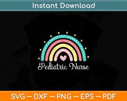 Pediatric Nurse Rainbow Svg Png Dxf Digital Cutting File