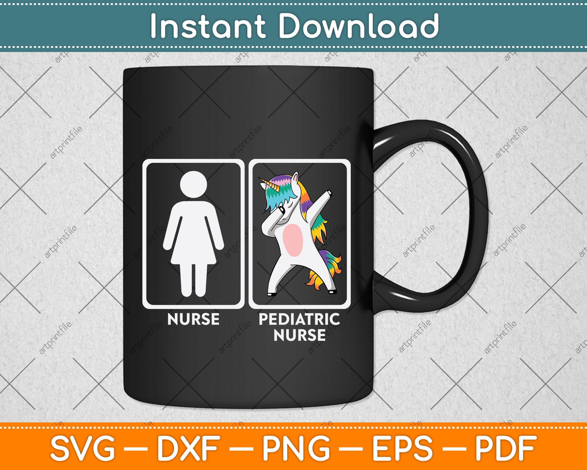 Pediatric Nurse Unicorn Dabbing Pediatric Nursing Funny Svg Png Dxf Digital Cutting File