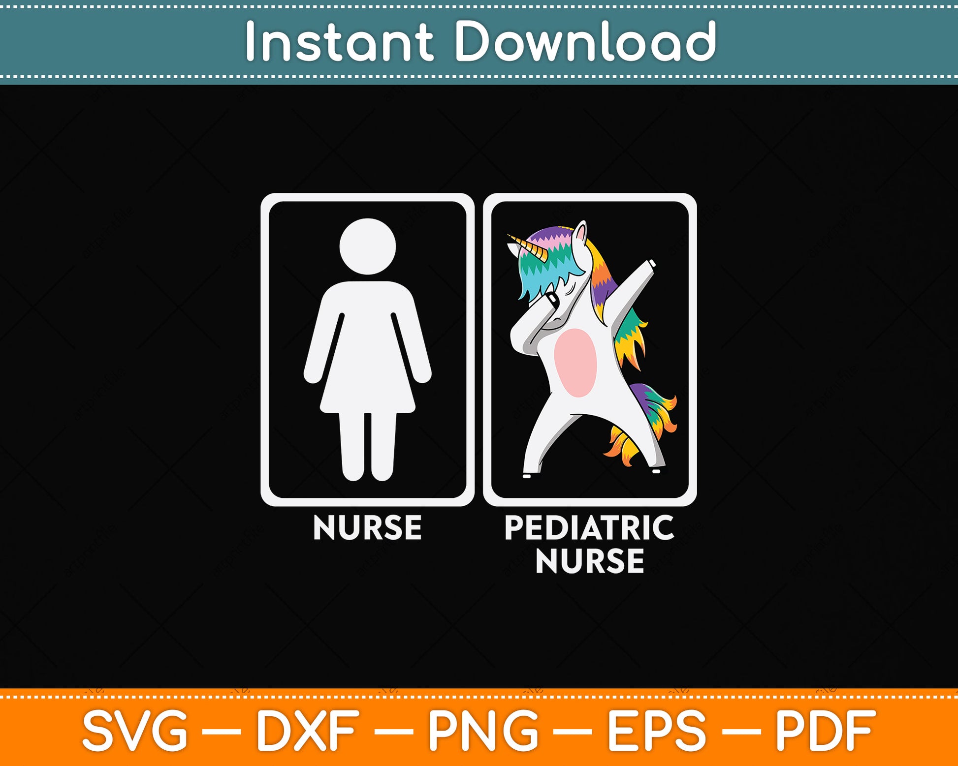Pediatric Nurse Unicorn Dabbing Pediatric Nursing Funny Svg Png Dxf Digital Cutting File