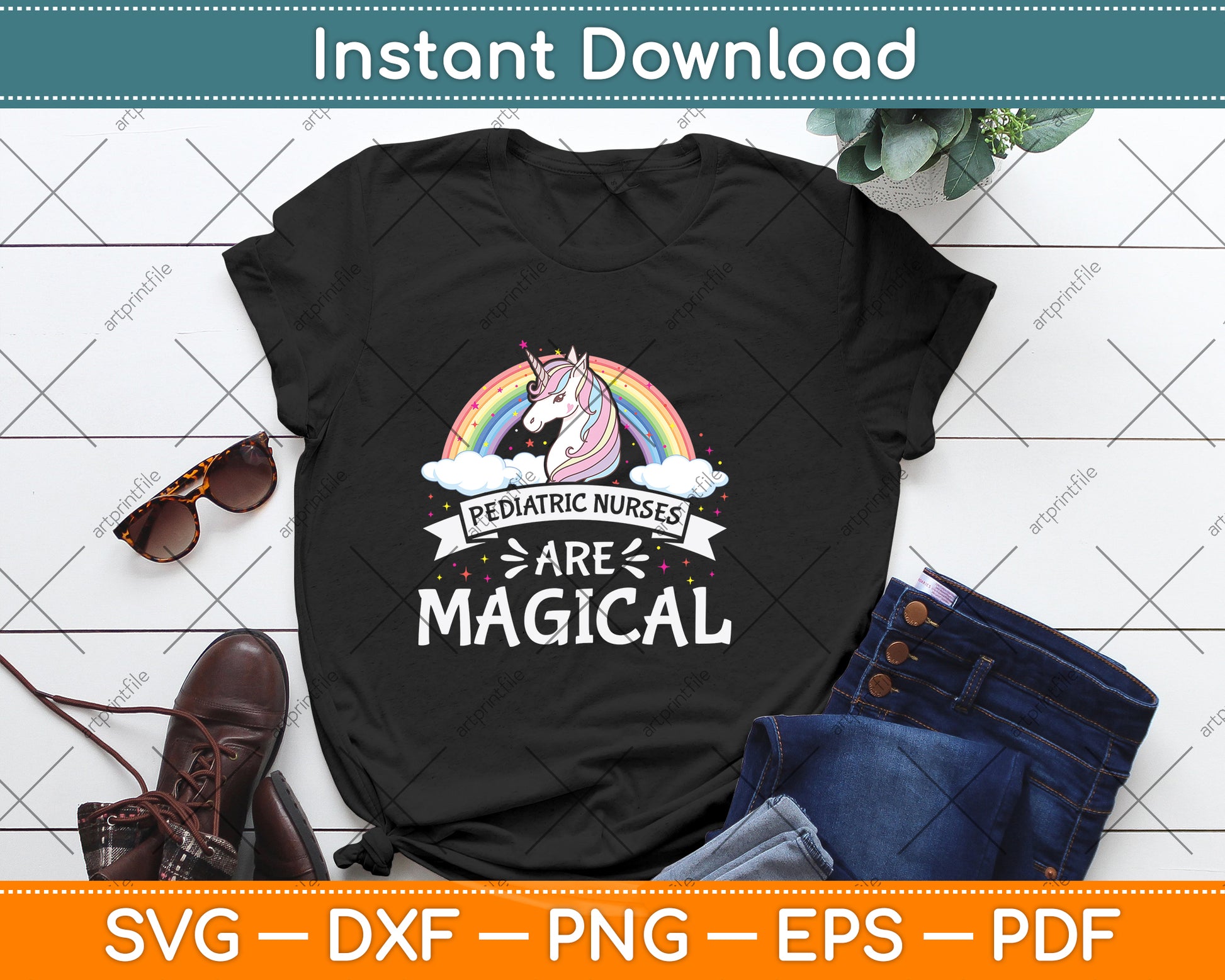 Pediatric Nurses Are Magical Funny Unicorn Svg Png Dxf Digital Cutting File