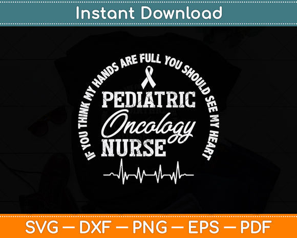 Pediatric Oncology Nurse Heartbeat Cancer Svg Png Dxf Digital Cutting File