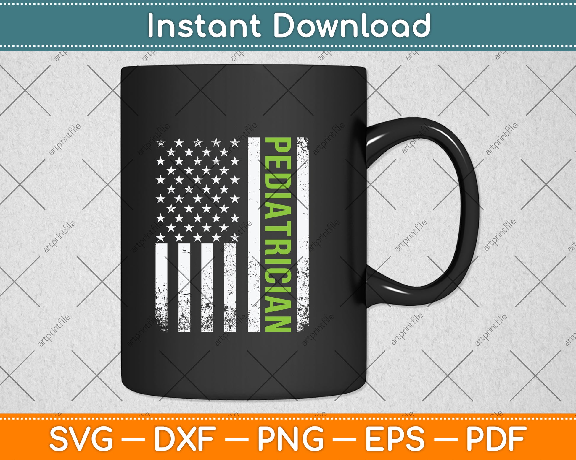 Pediatrician American Flag Svg Png Dxf Digital Cutting File