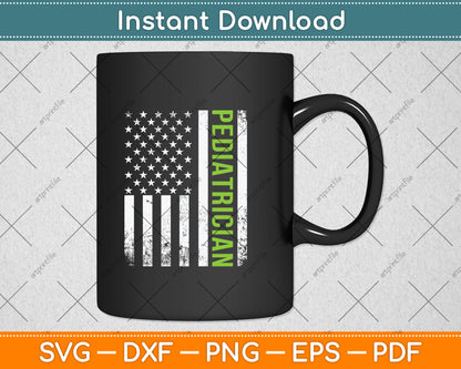 Pediatrician American Flag Svg Png Dxf Digital Cutting File