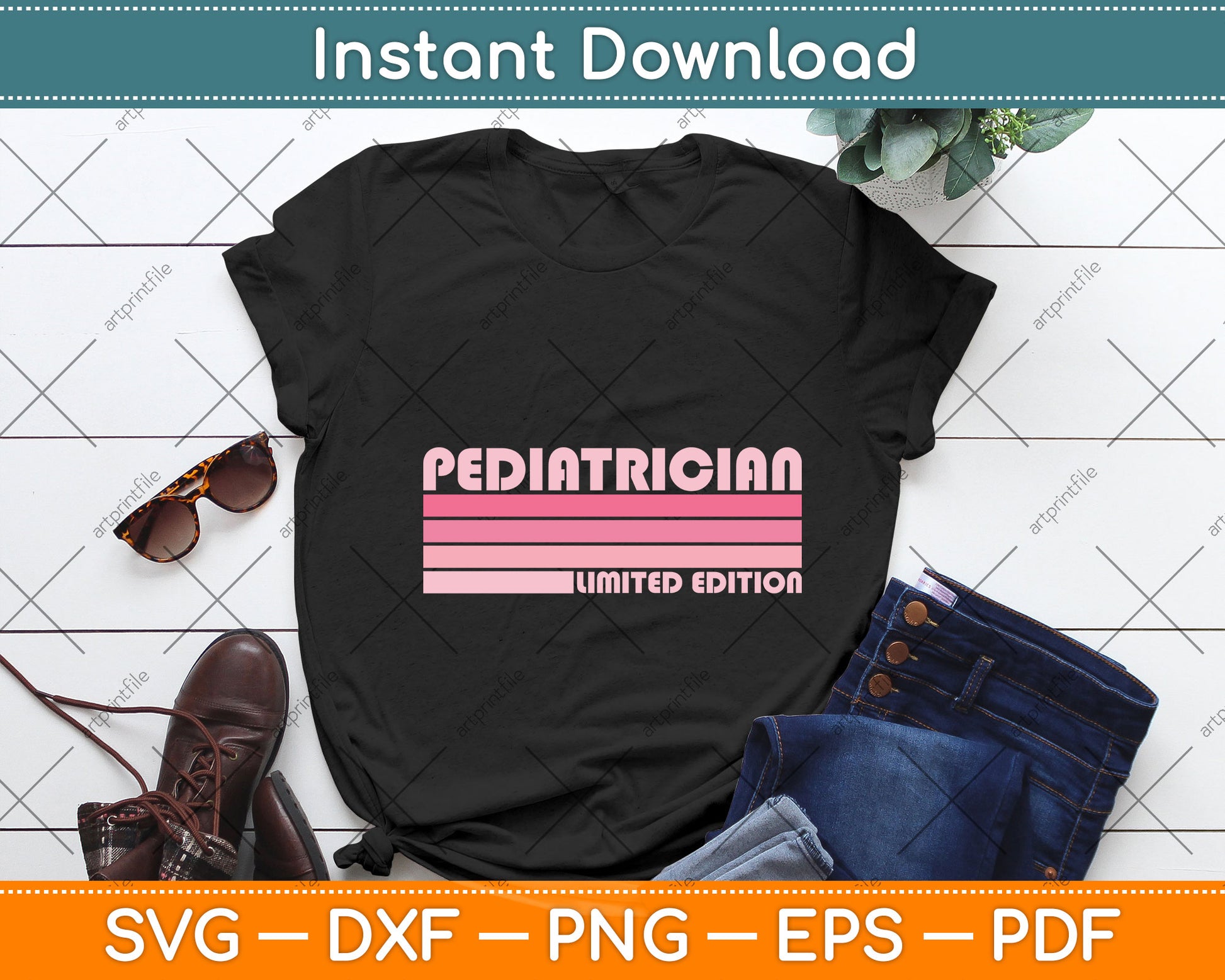 Pediatrician Job Title Profession Birthday Worker Funny Svg Png Dxf Digital Cutting File