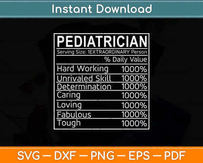 Pediatrician Nutrition Facts Svg Png Dxf Digital Cutting File