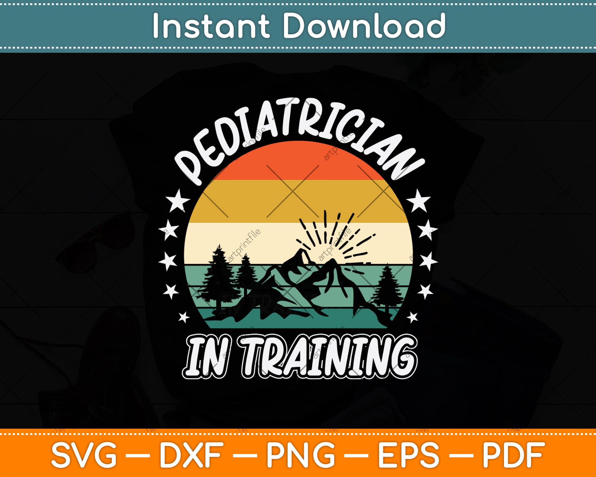 Pediatrician in Training Funny Vintage Svg Png Dxf Digital Cutting File